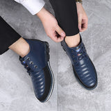 Men's Casual Shoes Retro Style Ankle Boots Formal Dress  Leather Wedding Loafers Designer Office Mart Lion   