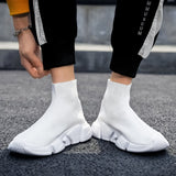 High Top Sock Sneakers Men's Shoes Unisex Basket Flying Weaving Breathable Slip On Trainers Shoes zapatillas mujer Mart Lion   