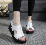 Fish Head Women Summer Shoes Sandals Selling Leather Platform Wedge MartLion   