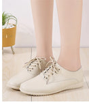 Leather Women's Casual Shoes Soft-sole Moccasins White Shoes Luxury Sneakers Flat MartLion   