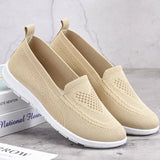 Autumn Loafers Flats Knitted Cotton Slip-on Luxury Shoes Women's Ballerina Ladies Footwear Elderly MartLion   