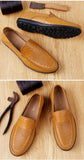 Spring Summer Men's Breathable Casual Shoes Genuine Leather Loafers Non-slip Boat Moccasins Mart Lion   