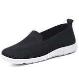 Autumn Loafers Flats Knitted Cotton Slip-on Luxury Shoes Women's Ballerina Ladies Footwear Elderly MartLion Black 39 