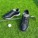 Men's Golf Shoes Waterproof Golf Sneakers Outdoor Golfing Spikes Shoes Jogging Walking Mart Lion   