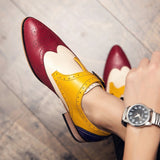 Party Brogue Shoes Men's Dress Wedding Leather Oxfords Luxury Brand Formal Zapatos Mart Lion   