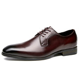 Men's British Classic Dress Shoes Lace-up Genuine Cow Leather Office Wedding Party Derby Flats Mart Lion   