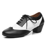 Men's Dance-Shoes men's Latin Ballroom Modern Tango Jazz Salsa Genuine Leather MartLion 4.5CM B 47 (28.5cm) CHINA