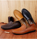 Spring Summer Men's Breathable Casual Shoes Genuine Leather Loafers Non-slip Boat Moccasins Mart Lion   