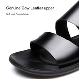 Men's Gladiator Sandals Genuine Cow Leather Casual Slipper Cool Beach Shoes Mart Lion   