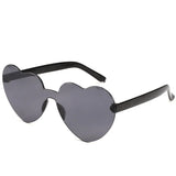 Women Colors Polycarbonate Heart Shape Tinted Party Sunglasses Girls Vintage Colors Rimless MartLion black Other 