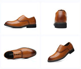 Men's British Retro Carved Brogue Shoes Lace-up Leather Dress Office Wedding Party Oxfords Flats Mart Lion   