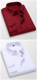 Slim Solid Color Long-sleeved Shirt Casual White Shirt Men's Classic MartLion   