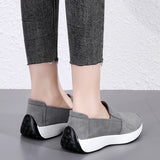 Autumn Women Shoes Cow Suede Slip on Sneakers Femme Loafers Ladies Black Nursing Work MartLion   