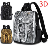 Women Relief Embossed 3D Walrus Backpack Creative Schoolbag Laptop Handbag Rock Punk Rivets Rucksack Waterproof Travel Backpack Mart Lion   
