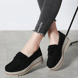 Spring Women Flats Shoes Platform Sneakers Slip On Flats Leather Suede Ladies Loafers Casual loafers MartLion   