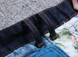  Patchwork Jeans Men's Beggar Pants Colorful Straight Denim Trousers Designer Hip Hop Streetwear Mart Lion - Mart Lion