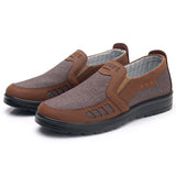 Men's Casual Shoes Breathable Canvas Casual Moccasin Non-slip Lightweight Sneakers Loafer Mart Lion 2-Brown 5.5 