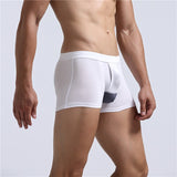 Scrotum Separation Men's Panties Modal Underwear Boxer Escroto Pouch Mid Rise Underpants Slips Hole Breathable White Mart Lion   