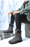 Brand Winter Men's Snow Boots Warm Plush Waterproof Leather Ankle Outdoor Non-slip Hiking Sneakers