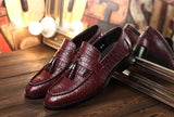 Men's Crocodile Grain classic Tessels Moccasins Genuine Leather Casual Loafers Flats Shoes Mart Lion   