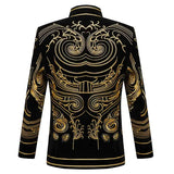 Luxury Baroque Gold Floral Embroidery Blazer Jacket Me'sn Shawl Lapel Velvet Cardigan Blazers  Wedding Party Prom Homme MartLion   