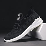 Air Mesh Men's Soft Casual Shoes Non-slip Breathable Outdoor Sport Sneakers Bounce Walking Travel Footwear Mart Lion Black 6.5 