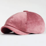 Unisex Spring Autumn Winter Newsboy Caps Men's And Women Warm  Octagonal Hat Detective Hats Retro Flat Caps MartLion Pink One Size 