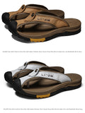 Summer Men's Slippers Flip Flops Brand Sandals Genuine Leather Home Mart Lion   