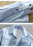 Men's Jeans Shirt Pure Cotton Slim Fit Long Sleeve Male Dress Shirts Denim Casual Clothing Two Chest Pocket MartLion   