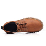 Men's Casual Shoes Martins Leather Work Safety Winter Waterproof Ankle Botas Brogue Mart Lion   