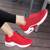 Thick-Soled Ladies Sneakers Korean Student Mesh Casual Shoes Breathable Soft Bottom Cushion Running Mart Lion   