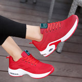 Thick Bottom Ladies Sneakers Breathable Soft Sole Ladies Casual Shoes Women Mesh High-Top Zapatos De Mujer Mart Lion   