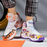 Top Sneakers Men's Trendy Casuales Breathable Basketball Zapatillas Hombre MartLion OrangePurple 39 
