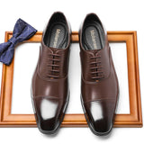 Men's Dress Shoes PU Leather 3.5CM Heel Elegant Suit Formal Oxfords Luxury Brand Mart Lion   