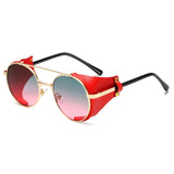 Steampunk Sunglasses Brand Design Metal Round Men's Women Vintage Punk UV400 Shades Oculos de sol MartLion 05  