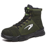 Sneakers Men's Work-Shoes Steel Toe-Protective Puncture-Proof Anti-Smashing Outdoor MartLion 907 Green 36 