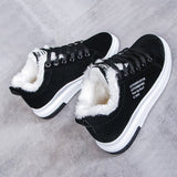 Winter Women Shoes Warm Fur Plush Lady Casual Lace Up Sneakers Platform Snow Mart Lion   