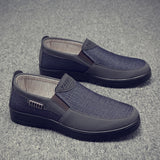 Men's Casuals Shoes Lightweight Gery Moccasin Breathable Canvas Loafers Slip-On Flats Spring Autumn Sneakers Mart Lion   