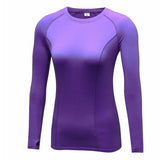 Running T-shirt Compression Tights Women Quick Dry Long Sleeve Fitness Women Clothes Tees Tops Rn MartLion purple S 