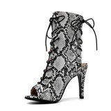 Summer Women Sandals Serpentine Leopard Gladiator Shoes Comfort Party High Heels Mart Lion White Serpentine 34 