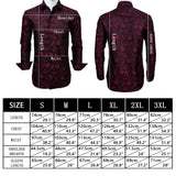 Barry Wang Luxury Black Paisley Silk Shirts Men's Long Sleeve Casual Flower Silver Shirts Designer Fit Dress MartLion   