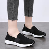 Autumn Women Shoes Cow Suede Slip on Sneakers Femme Loafers Ladies Black Nursing Work MartLion   