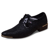 Men's Dress Shoes Clould Patent Leather Wedding Oxford Lace-Up Office Suit Casual Zapatillas Hombre MartLion black 6 