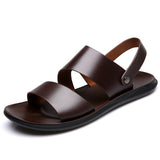 Men's Gladiator Sandals Genuine Cow Leather Casual Slipper Cool Beach Shoes Mart Lion Auburn 7 