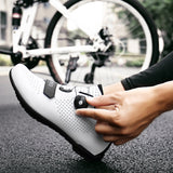 Couple Bicycle Shoes Road No-locking Cycling Women Outdoor Riding Sports Breathable Sneakers Flat Biking Mart Lion   