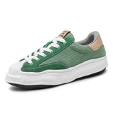 Men's Sneakers Faux Suede Sport Shoes Casual board Lace Up Footwear Black Green Mart Lion   