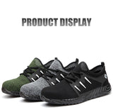 Shoes Breathable Mesh Safety Men's Light Sneaker Indestructible Steel Toe Soft Anti-piercing Work Boots Work Mart Lion   