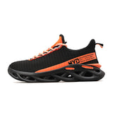 Damyuan Men's Casual Sports Sneakers Athletic White Orange Breathable Weave Outdoor Running Tennis Shoes Mart Lion Black orange 39 