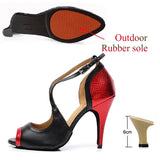 Latin Dance Shoes For Women  Salsa Dance Shoes for Girls Gold Red Summer Sandals for Women Dance Shoes MartLion Outdoor red 6cm 36 CHINA