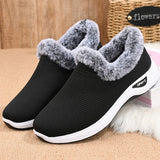 Platform Boots Women Snow Plush Shoes Slip On Ankle Comfy Mujer Winter Footwear MartLion black 36 